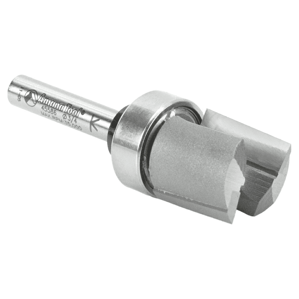 3/4" x 2-7/16" Mortising Router Bit with Upper Ball Bearing, 2-Flute, 1/4" Shank - Alt Image 2