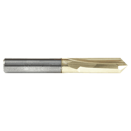 Bevel and V-Groove 90&#730; on various materials including ABS, aluminum, hardwood, and polycarbonate with Amana Router Bit.