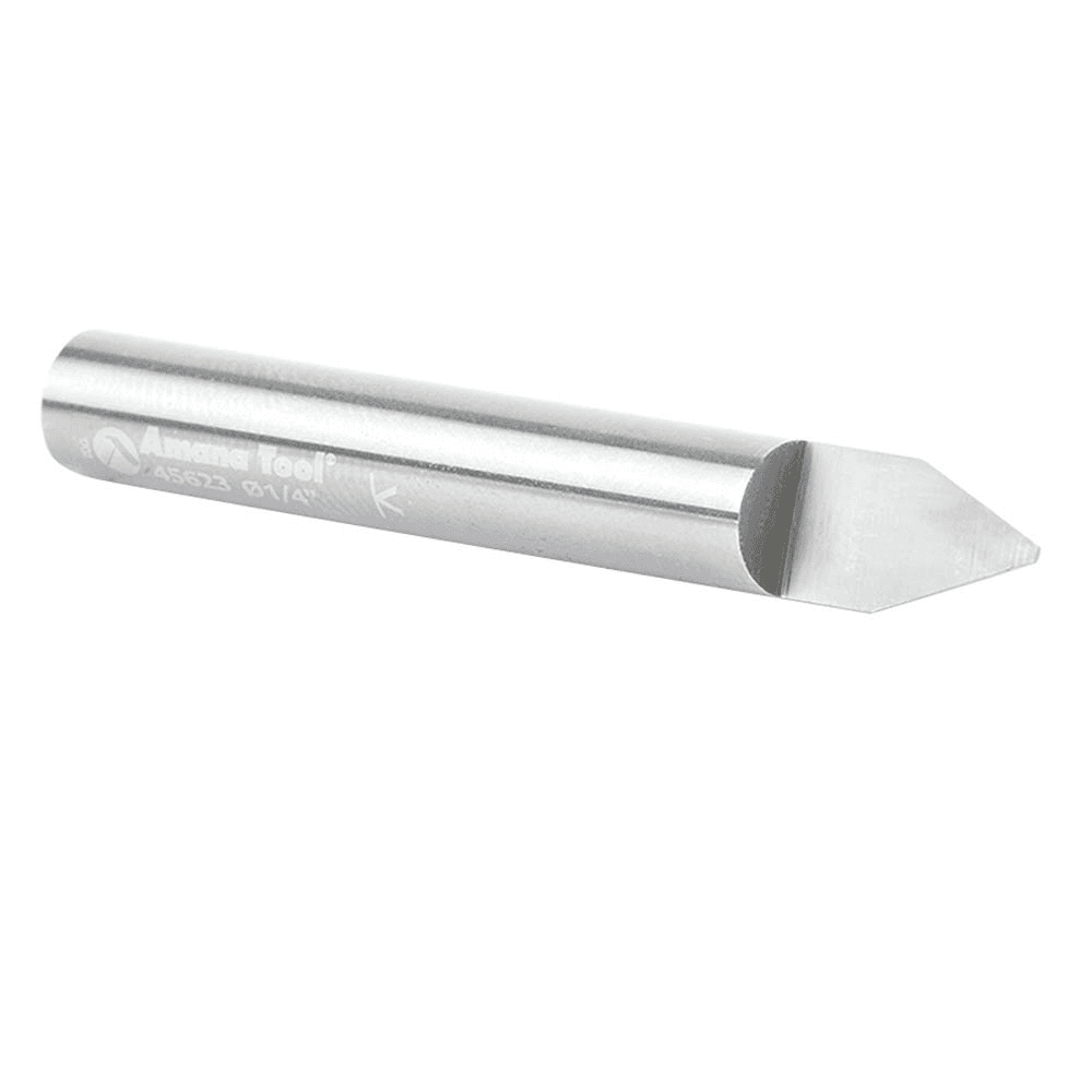 Amana Engraving Router Bit for Detailed Carving on Wood, Plastic, Aluminum and Solid Surfaces