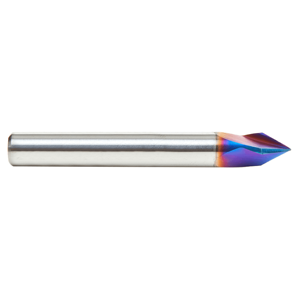 Amana V-Groove Router Bit with 7/32" Cutting Height and Multi-Colored nACo Coating for Impressive Solid Hardness