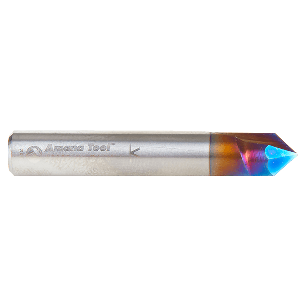 1/4" x 1/8" 90° Spektra Extreme Tool Life Coated V-Groove Router Bit, 1/4" Shank Alt 2 - Image