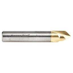 1/4" x 1/8" 90° Zero-Point V-Groove/Engraving ZrN Coated Router Bit, 3-Flute, 1/4" Shank Alt 2 - Image