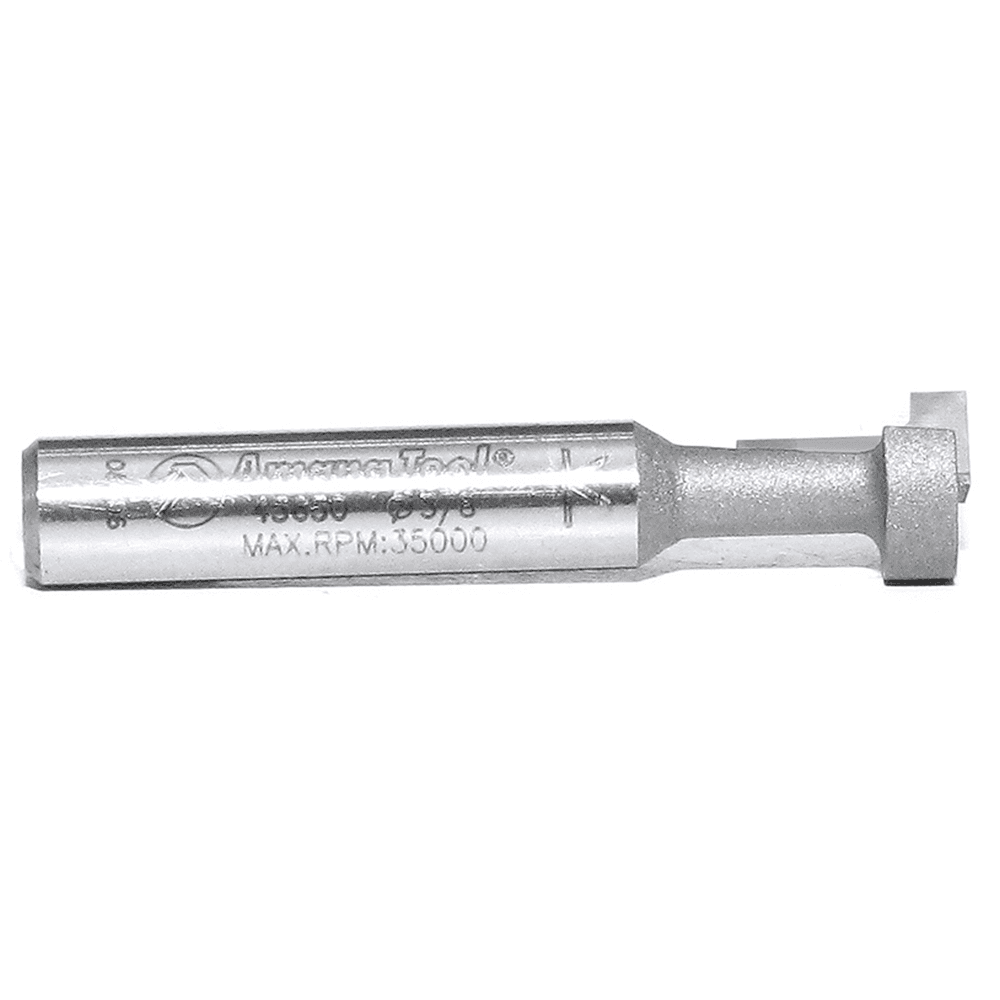 Amana 3/8" x 1-1/2" Keyhole Bit in Action, Creating Wall-Hanging Slots