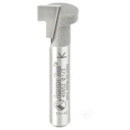 Amana 1/2" x 1-1/2" Keyhole Router Bit, 1-Flute, 1/4" Shank - Plunge-cutting bit for keyhole slots
