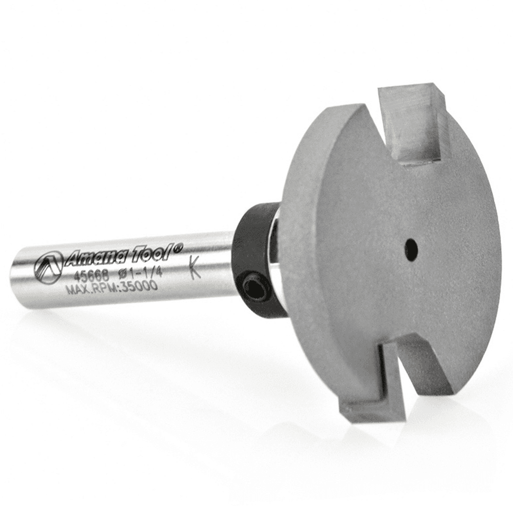 Precision woodcutting with Amana 1/4" x 1-7/8" Straight Flooring Bit