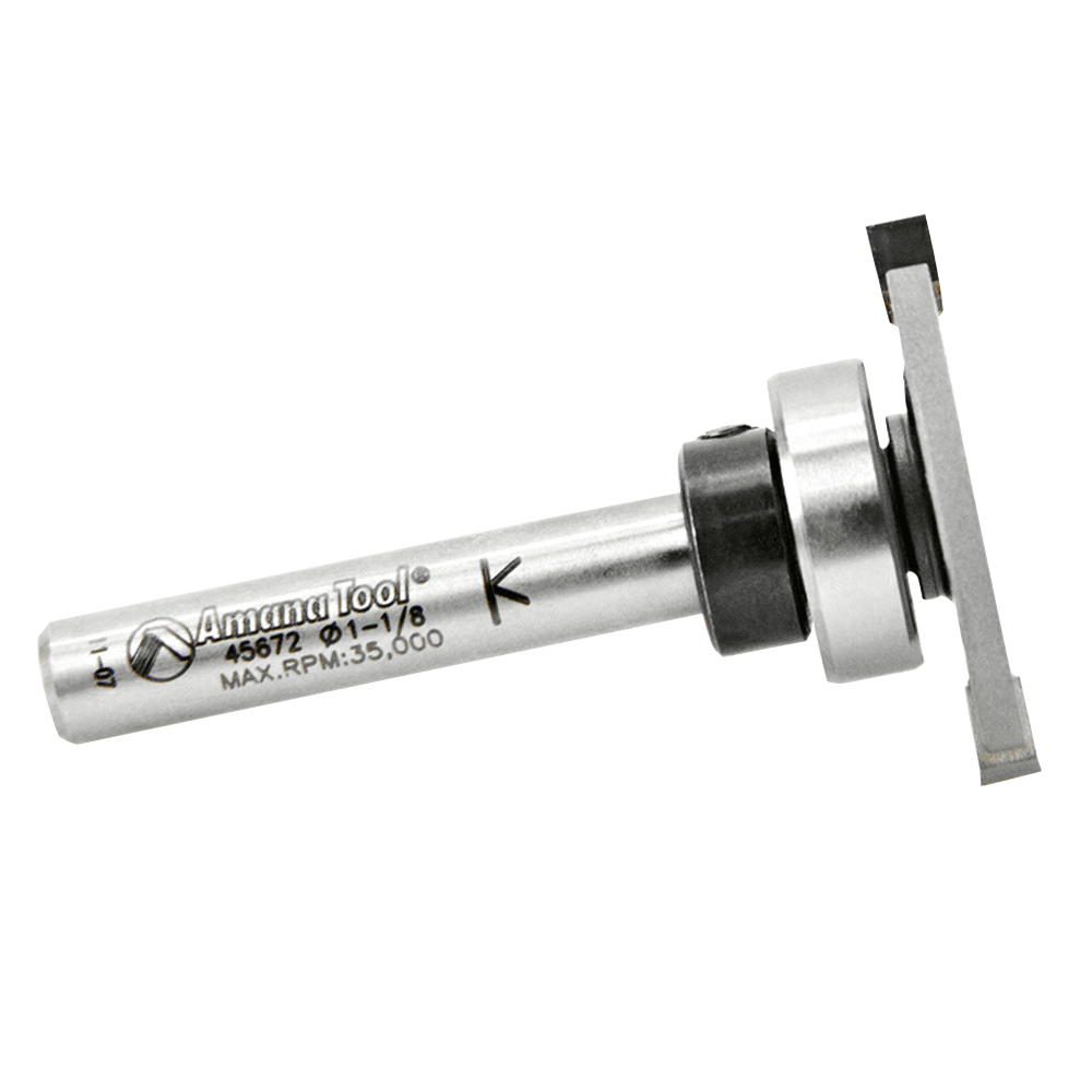Amana 1-1/8" x 1-7/8" Straight Flooring Bit with 2 Flutes for Woodworking