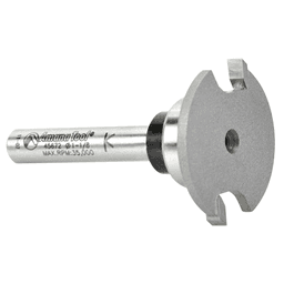Amana 1-1/8" x 1-7/8" Straight Flooring Bit, 2-Flute, 1/4" Shank for Wood Flooring Slotting