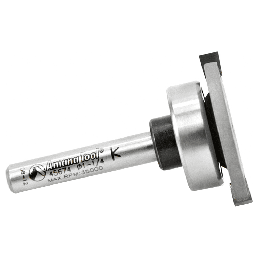 Amana 5/32" Cutting Height Straight Dedicated Cutter Bit for Wood Flooring, Inlays and Medallions