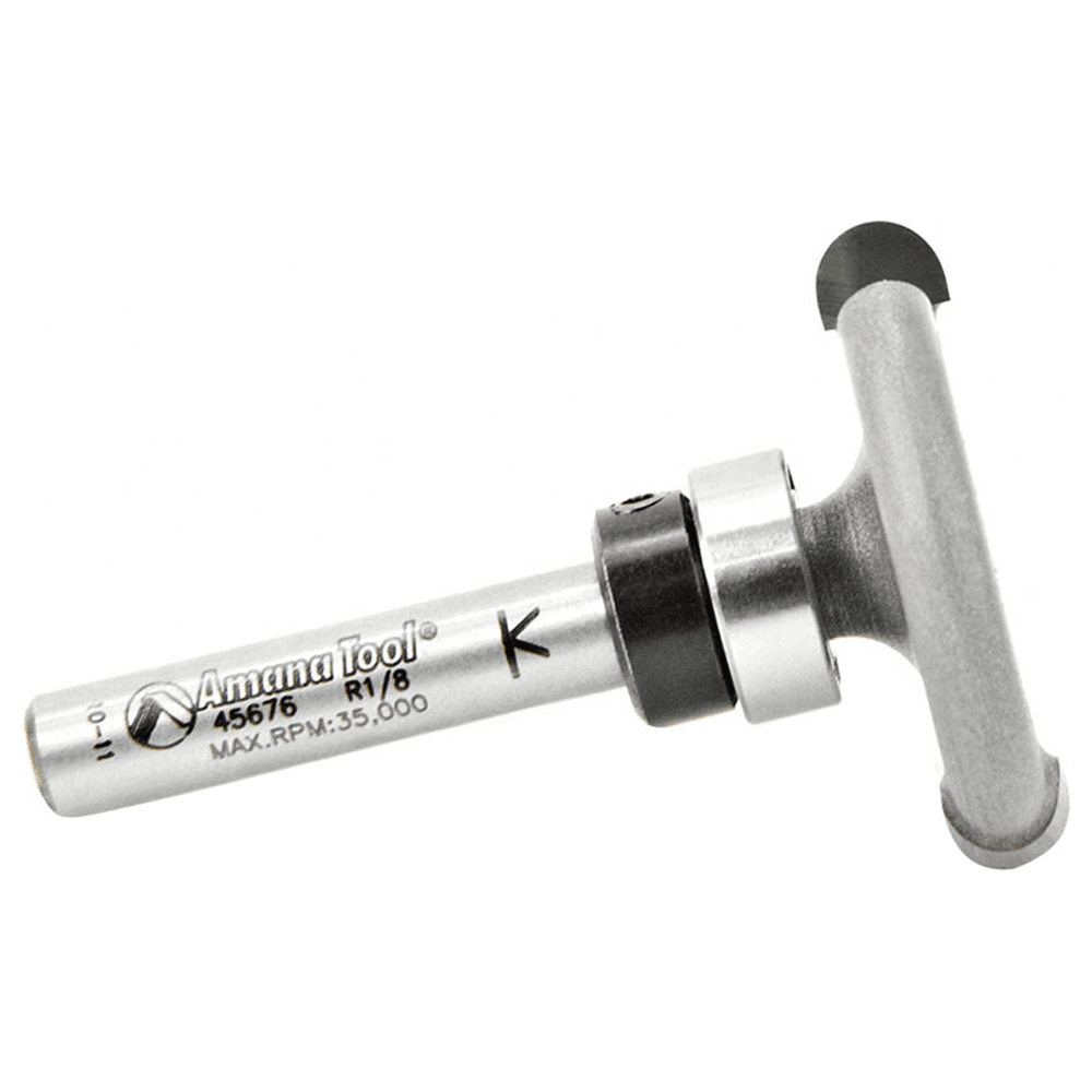 Amana 1-1/4" Radius Rounded Dedicated Cutter Flooring Bit with Upper Ball Bearing - Slotting Wood Floors and Inlays