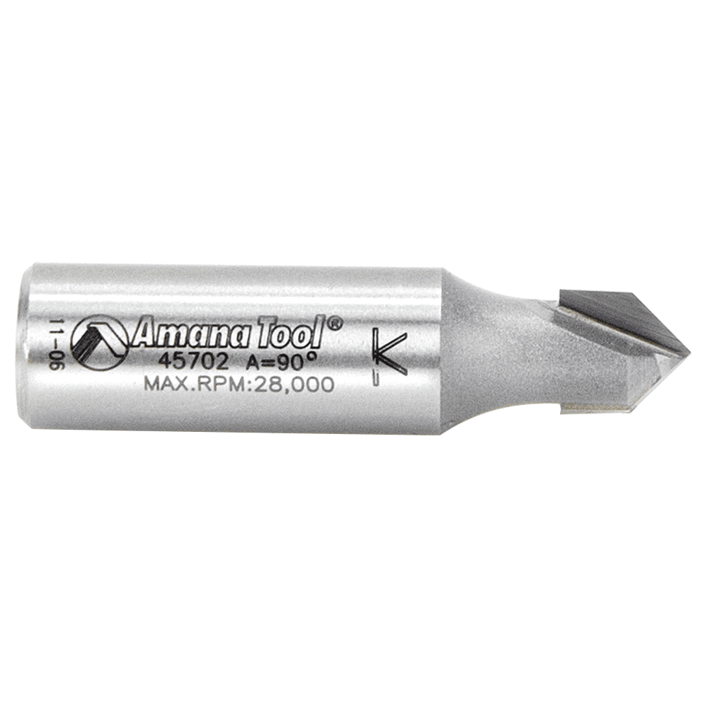 Amana V-Groove Router Bit for Decorative Cuts on Signs and More