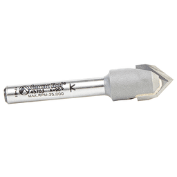 Amana V-Groove Router Bit for Cutting Acrylic, Laminate, MDF, Plywood, and Solid Surface Materials