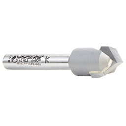 Amana Zero Point V-Groove Router Bit with 1/4" Shank for Handheld, Table-Mounted, and CNC Routers