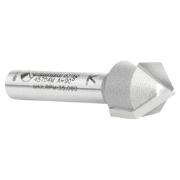 1/2" Dia x 15/64" Carbide Tipped V-Groove Bit, 2 Flute, 6mm Shank Alt 2 - Image