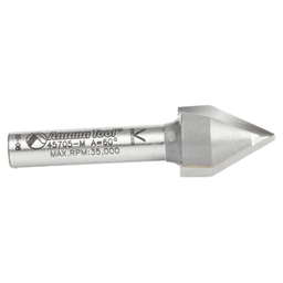 1/2" Dia x 13/32" V-Groove Router Bit, 2 Flute, 6mm Shank Alt 1 - Image