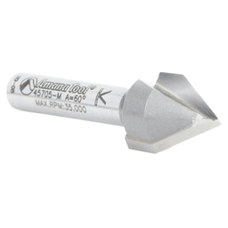 1/2" Dia x 13/32" V-Groove Router Bit, 2 Flute, 6mm Shank Alt 2 - Image