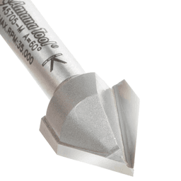 1/2" Dia x 13/32" V-Groove Router Bit, 2 Flute, 6mm Shank Alt 4 - Image