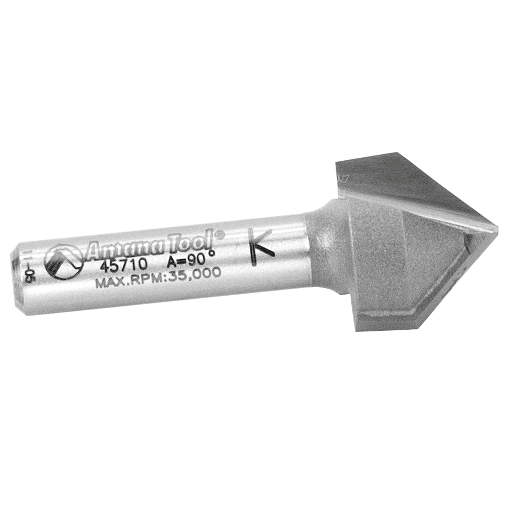 5/8" V-Groove Router Bit for Decorative Sign Lettering and Chamfering Edges