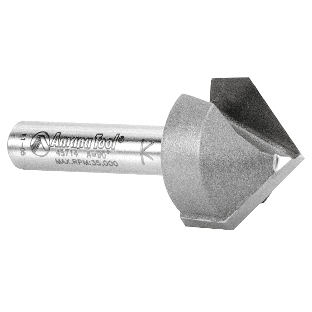 Amana V-Groove Router Bit for Decorative Cuts on Signs and Edges