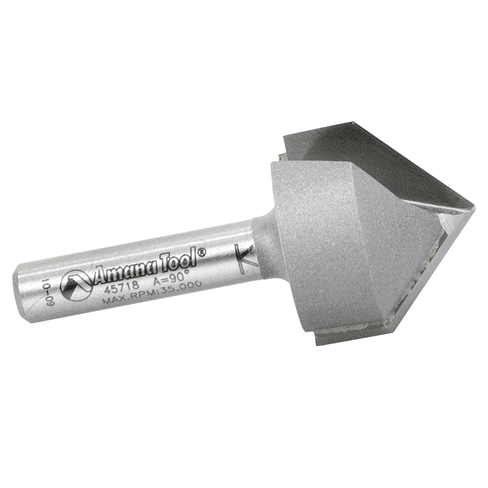 Amana V-Groove Router Bit for Decorative Cuts on Signs and Edges