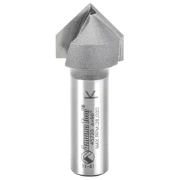 Amana 1/2" Shank V-Groove Bit for High Density Urethane and Acrylic Cutting