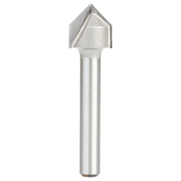 1/2" Dia x 1/4" Carbide Tipped V-Groove Bit, 2 Flute, 1/4" Shank Main - Image