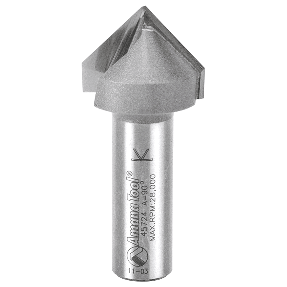 1" x 2-1/4" V-Groove Router Bit - Cut Decorative V-Grooves on Signs