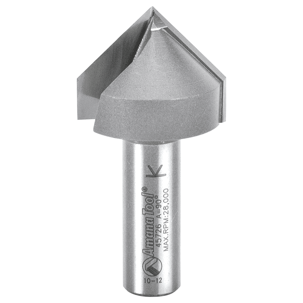 1-1/4" x 2-1/2" V-Groove Router Bit for CNC, 2-Flute, 1/2" Shank - Main Image