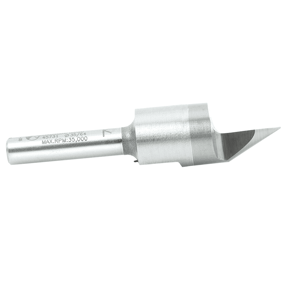 Close-up of Amana 1-Flute Router Bit for Clean and Precise Cuts