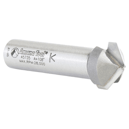 3/4" Dia x 15/64" 108° Double Edge Folding V-Groove Bit, 1/2" Shank Alt 2 - Image