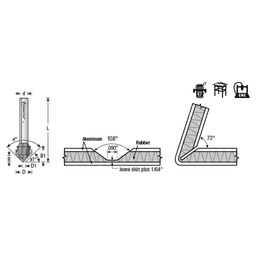 3/4" Dia x 15/64" 108° Double Edge Folding V-Groove Bit, 1/2" Shank Alt 6 - Image