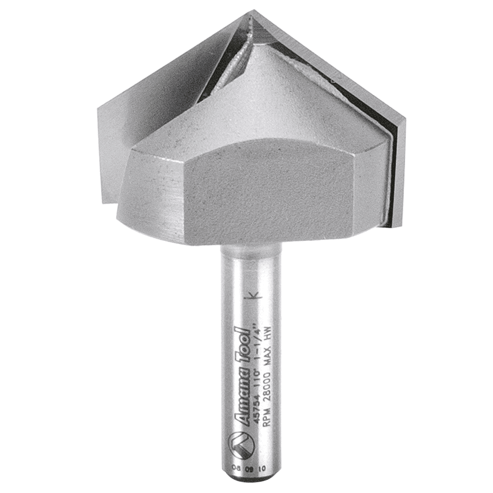 2-Flute Router Bit for Chamfering and Beveling Edges