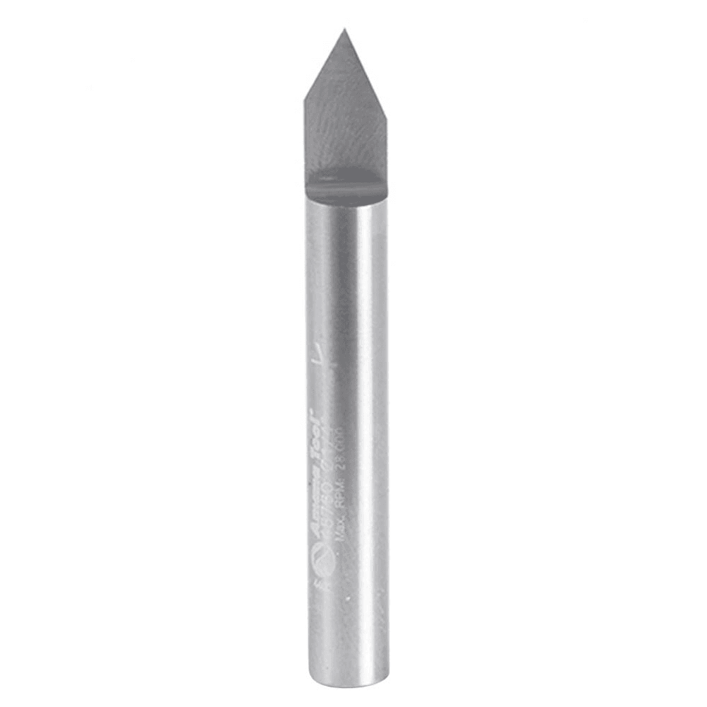 Amana 1/4" Shank Router Bit with 0.212" Cutting Height for Precision Signmaking and Engraving