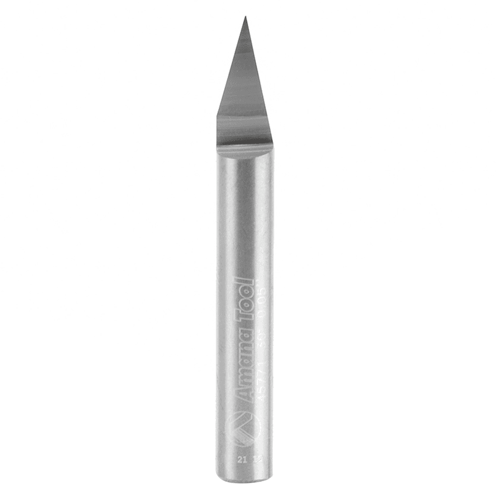 Amana 1/4" Shank Engraving Router Bit - Cutting Height of 0.44" for Wood, Plastic, Aluminum, and Solid Surface