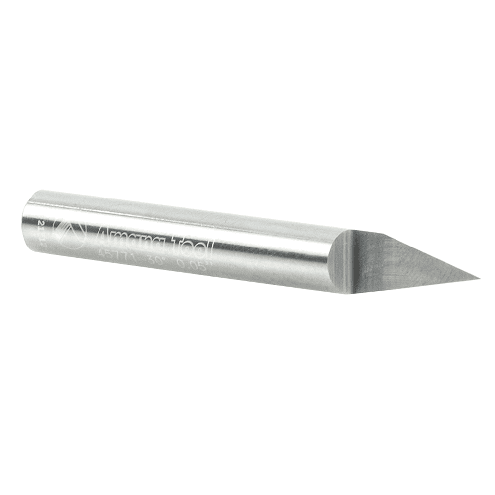 Amana Router Bit - Maximum RPM 28,000 - Perfect for Detail Carving and Lettering on Wood, Plastic, Aluminum, and Solid Surface