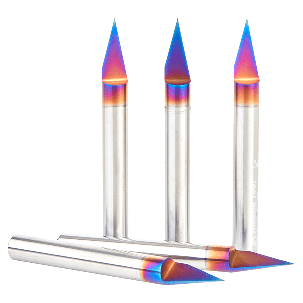 0.440" x 2-1/4" 30° 5-Piece Engraving Signmaking Spektra Extreme Tool Life Coated Router Bit Alt 2 - Image