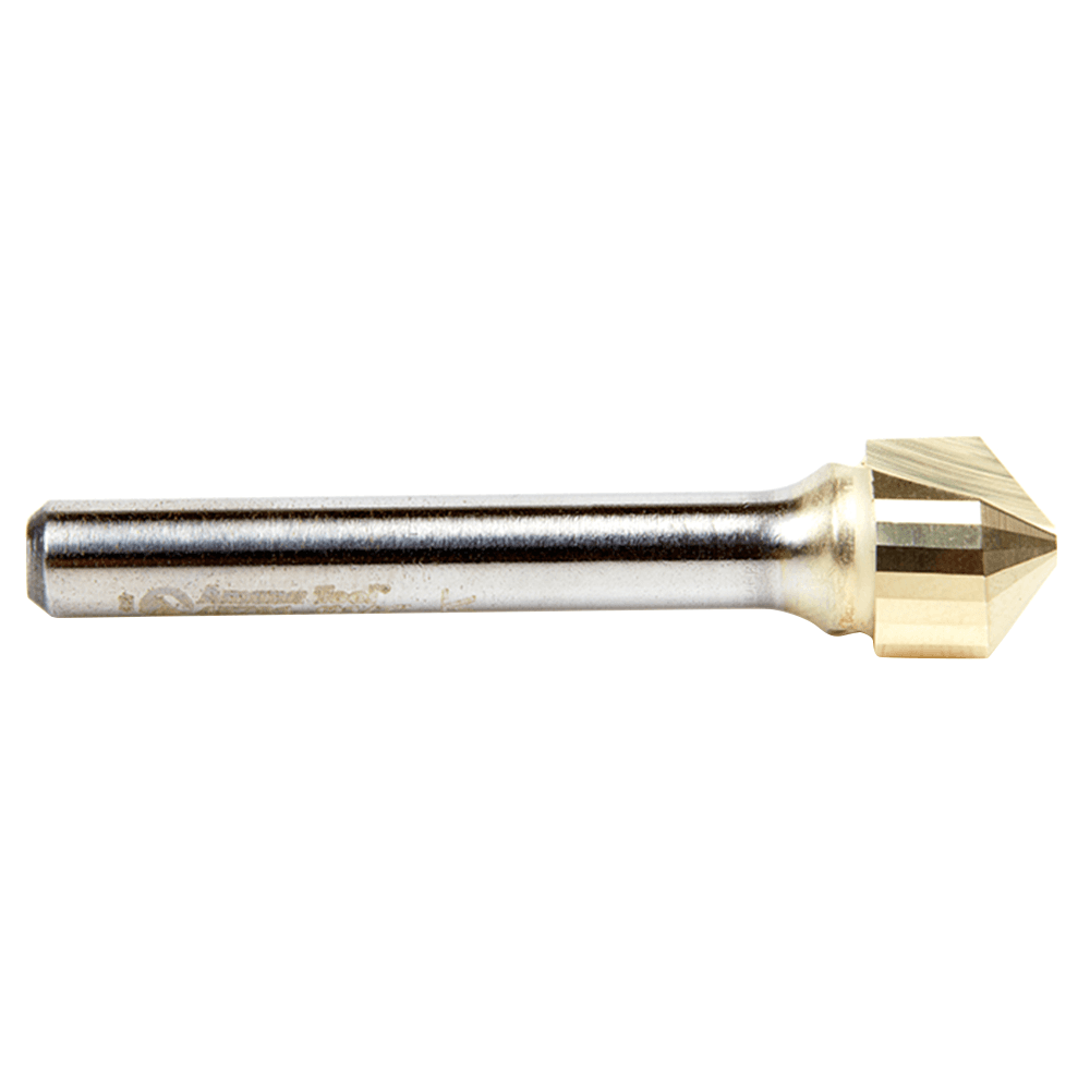 Amana ZrN Coated V-Groove Router Bit for Composite Materials