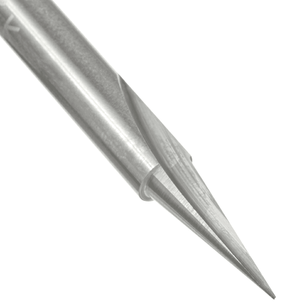 Amana 1/4" x 2-1/2" Carving Liner Router Bit with 1-Flute and 5/8" of cutting height for fine carving and lettering.