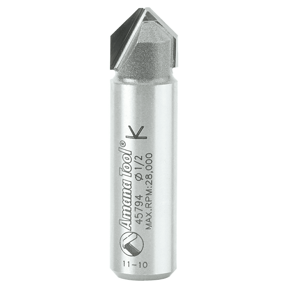 Amana 1/2" x 2" Double Edge V-Groove Router Bit for ACM Cladding Materials