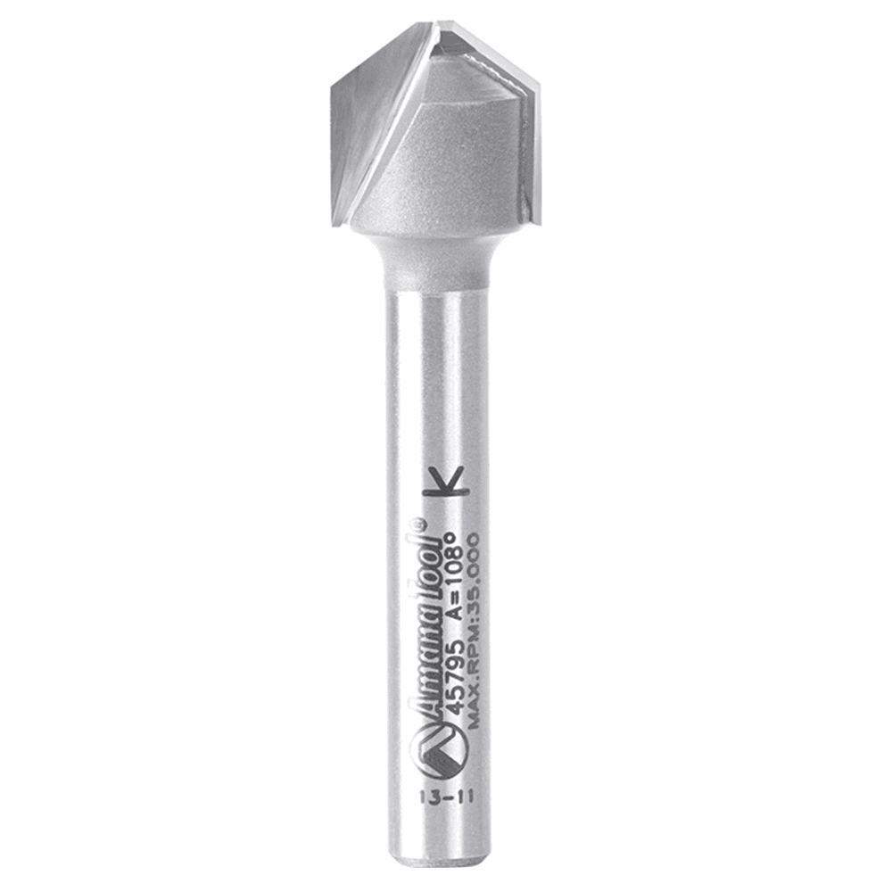 Amana 1/2" x 2" Double Edge Folding V-Groove Router Bit for ACM wall panel fabrication