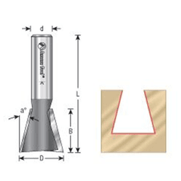 Professional-grade 14&#730; Dovetail Bit for OmnijigAr, IncraAr and LeighAr jigs by Amana