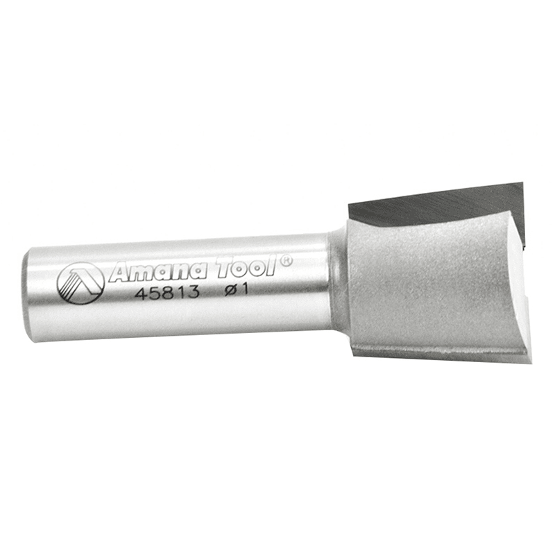 Amana Right Hand Dovetail Router Bit with 2-Flute design and 1/2" Shank for stair stringers