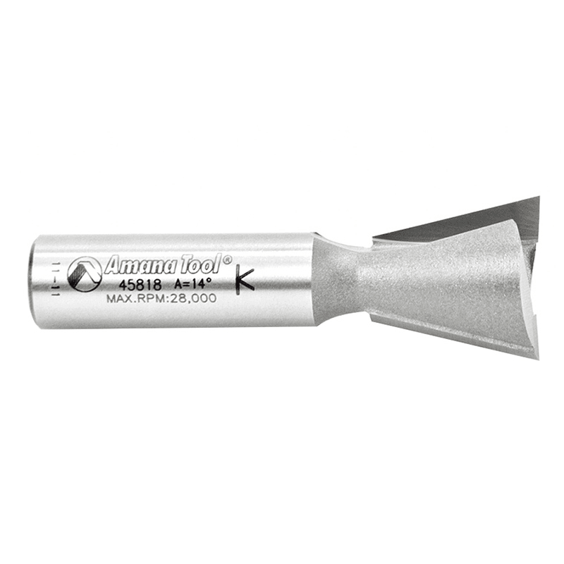 Amana Dovetail Router Bit with 14&#730; angle and 7/8" cutting height