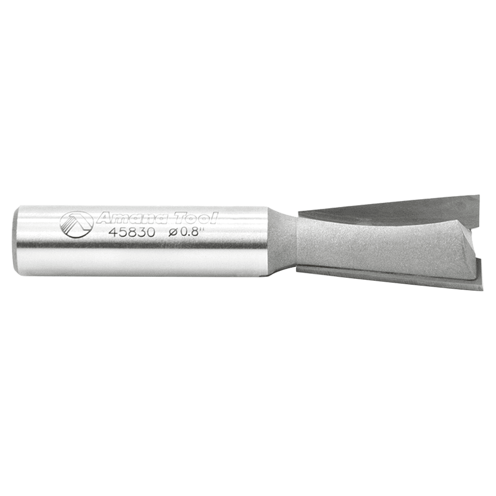 Amana 0.8" x 3.222" Dovetail Router Bit, 2-Flute, 1/2" Shank - Ideal for Leigh Dovetail Jig