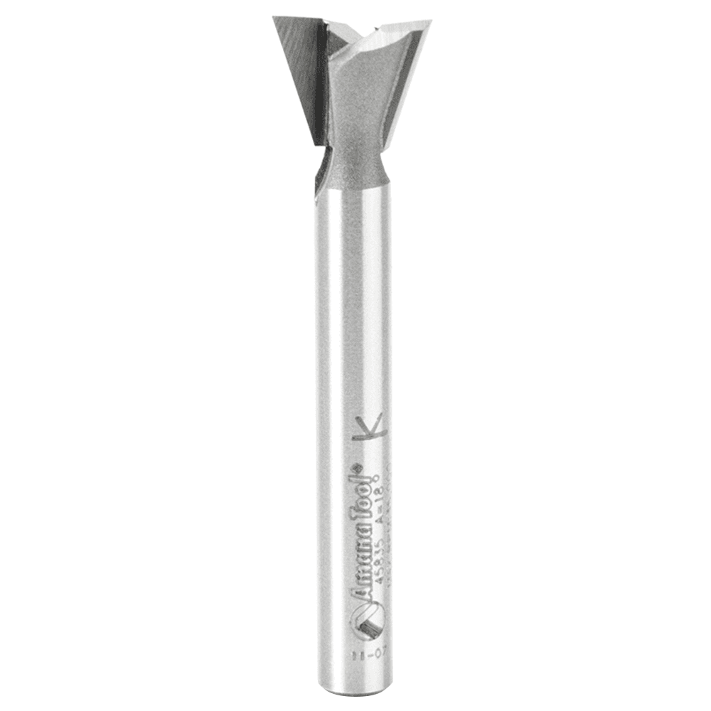 Amana 1/2" x 2-1/4" dovetail router bit with 2 flutes, 1/4" shank