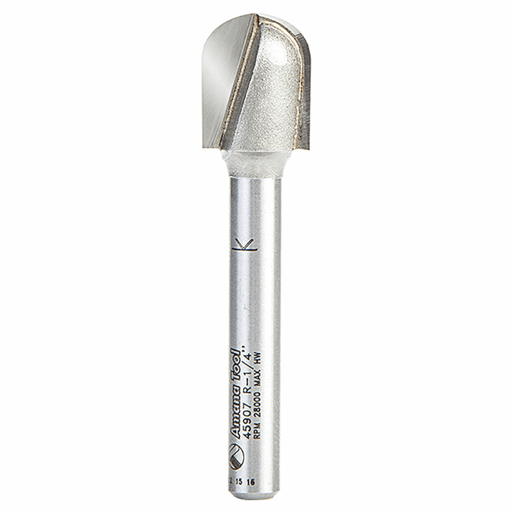 Amana Core Box Router Bit - 1/2" x 2-1/4" x 1/4" Radius, 1/4" Shank, 5/8" cutting height.