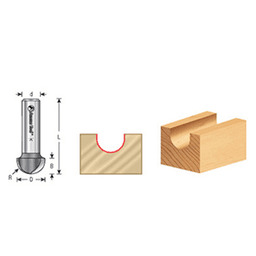 Cut half-round grooves with Amana Core Box Router Bit for signs and columns