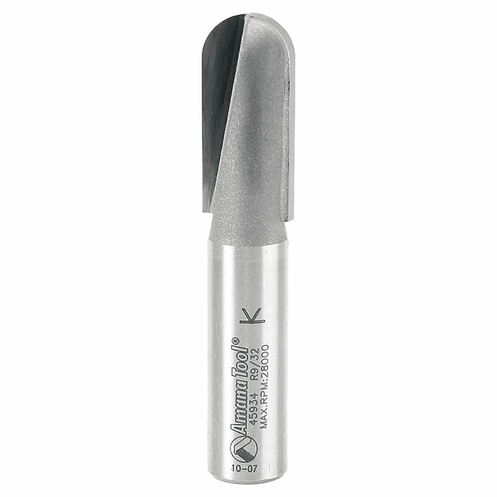 1/2" Shank Radius Core Box Router Bit - Cut Deeper Flutes and Create Intricate Designs on Various Materials with Amana