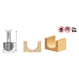 Cut high density urethane, laminate, MDF, softwood/hardwood, and veneered plywood with Amana's open flute design CNC router bit.