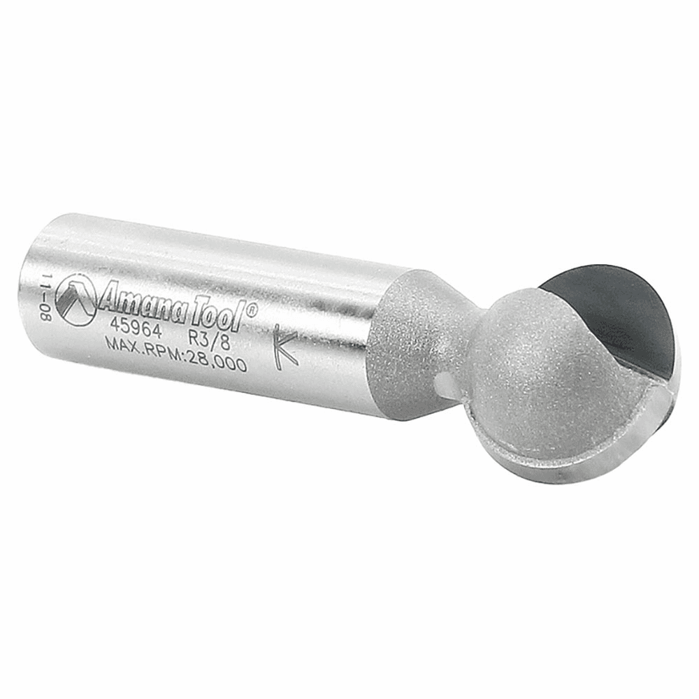 Amana Router Bit for Pipes and Cables with Single Pass Cutting and Reduced Bit Stress