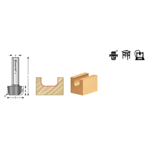 Amana Router Bit for Handheld, Table-Mounted and CNC Routers, 1/2" Cutting Height